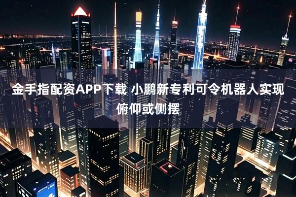金手指配资APP下载 小鹏新专利可令机器人实现俯仰或侧摆